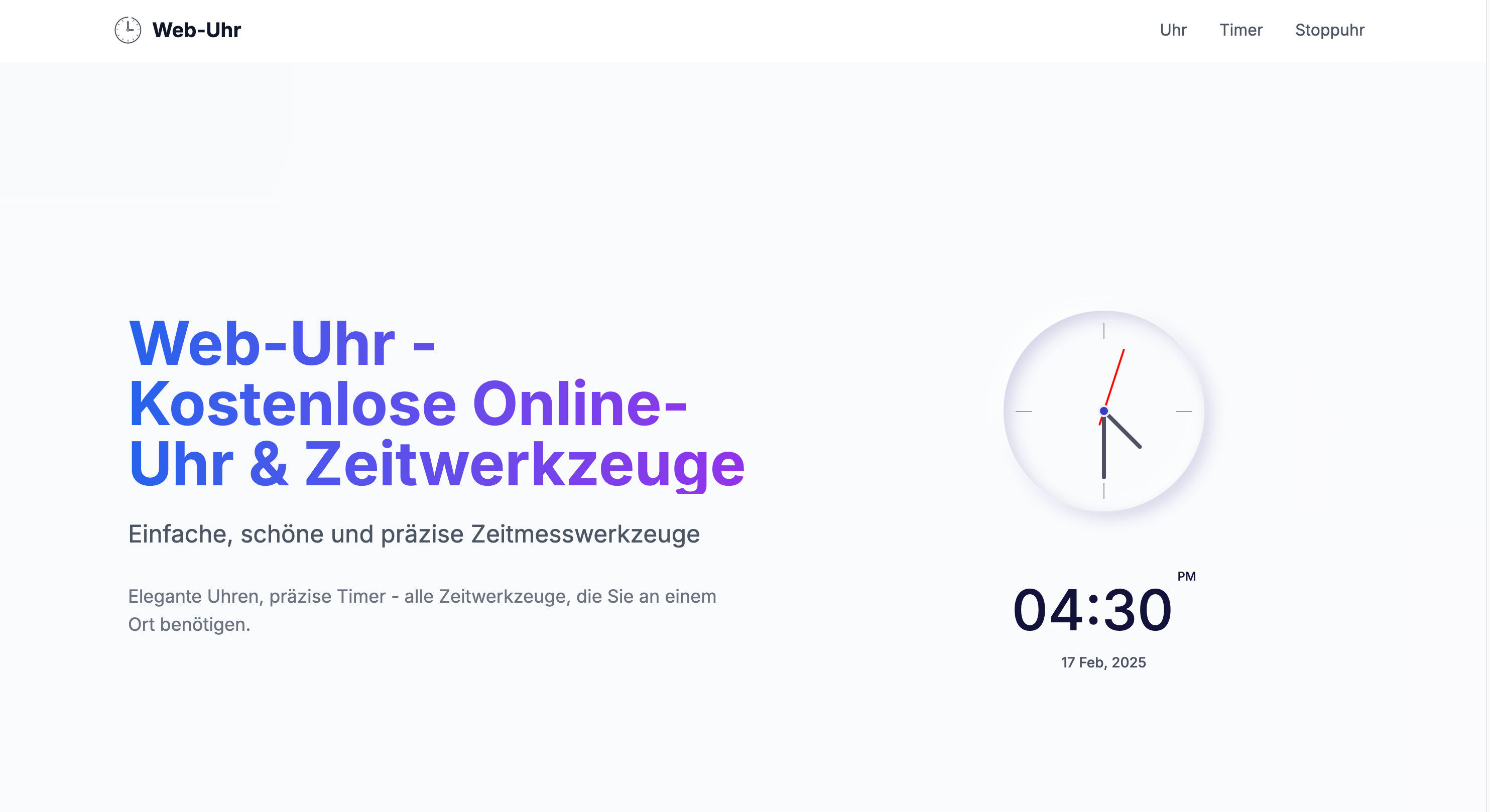 Web Clock Home