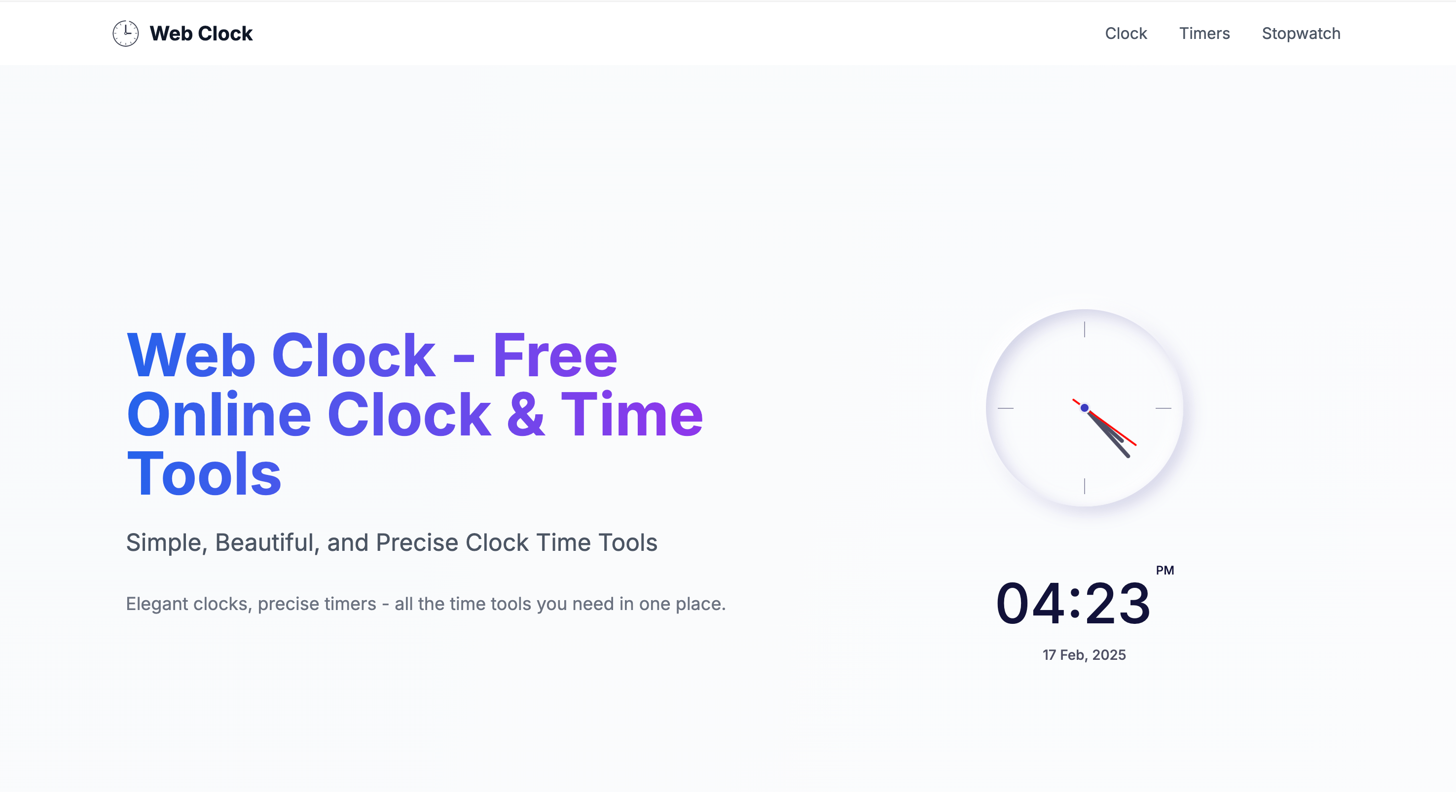 Web Clock Home