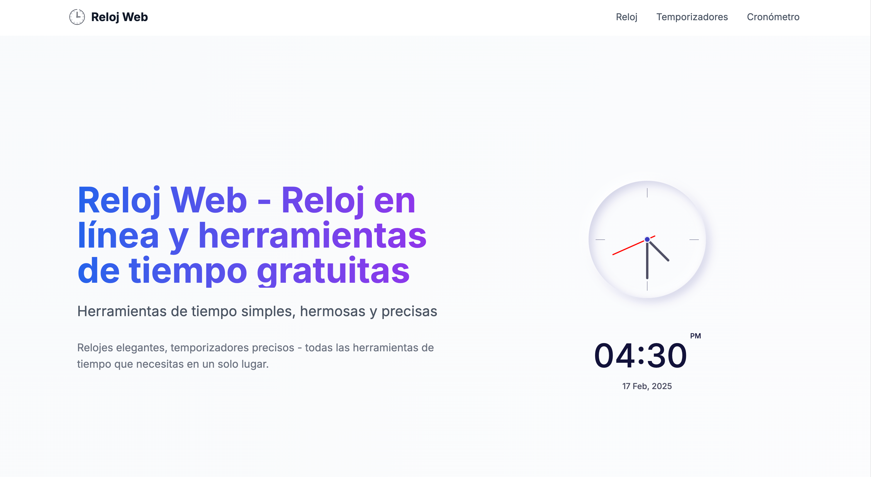 Web Clock Home